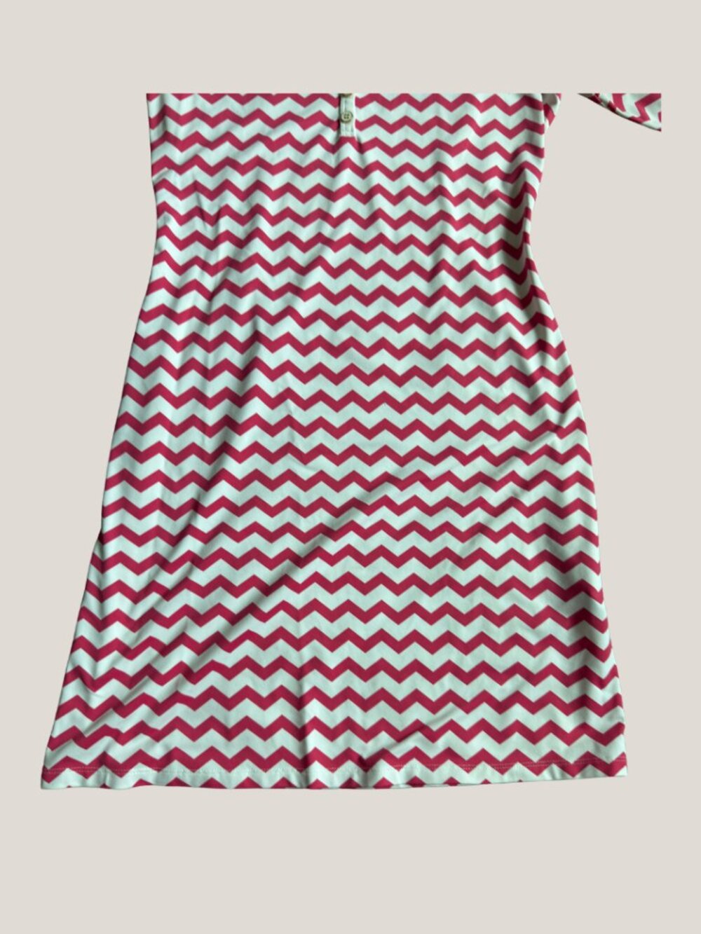 J. McLaughlin Pink Chevron Print Catalina Cloth Henley Shift Dress 3/4 Sleeve - Picture 5 of 11
